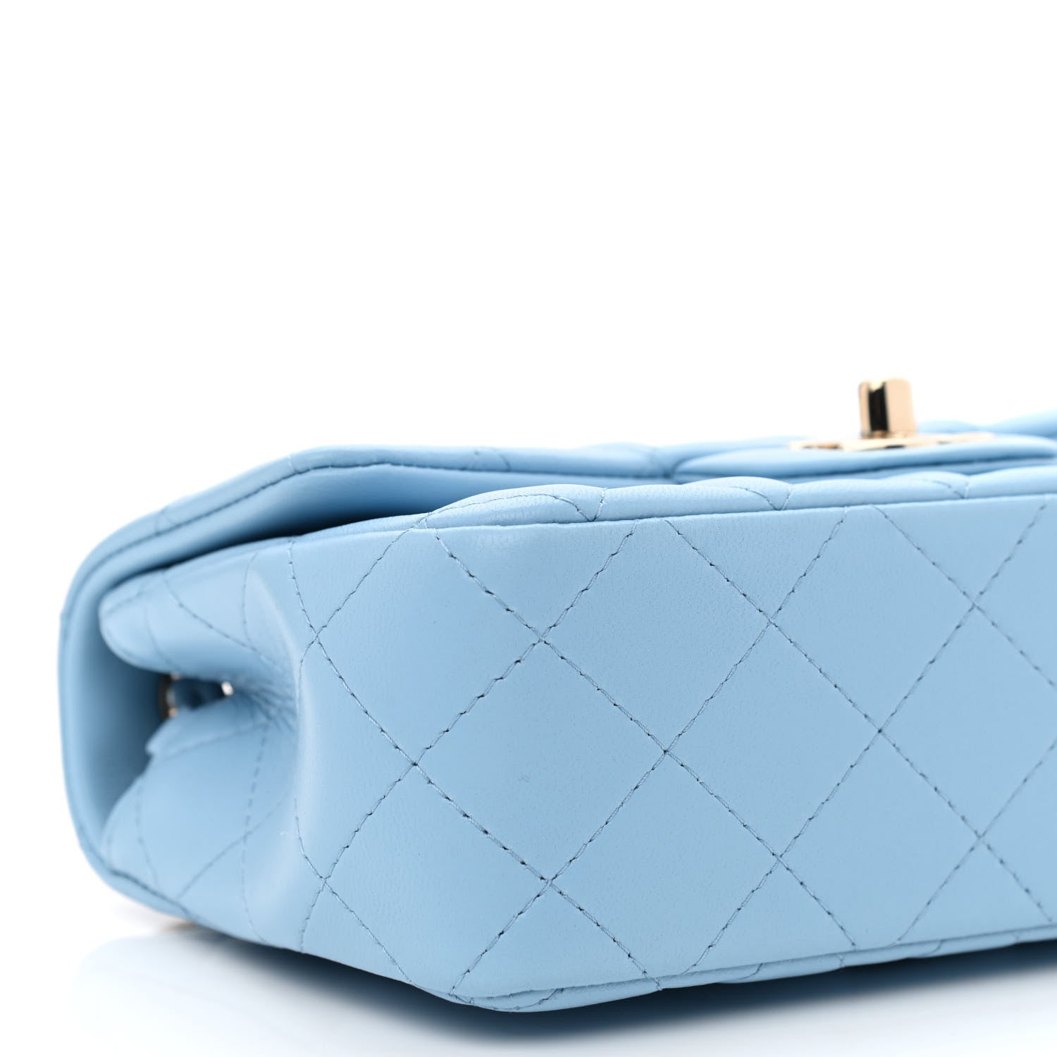 Chanel Lambskin Quilted Mini Rectangular Flap Light Blue 8 of 9