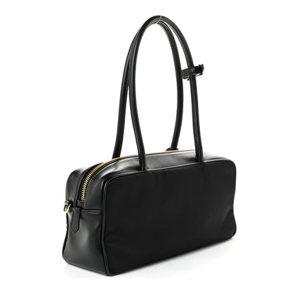 Prada Re-Nylon Vitello Small Top Handle Padlock Bag Black 3 of 9