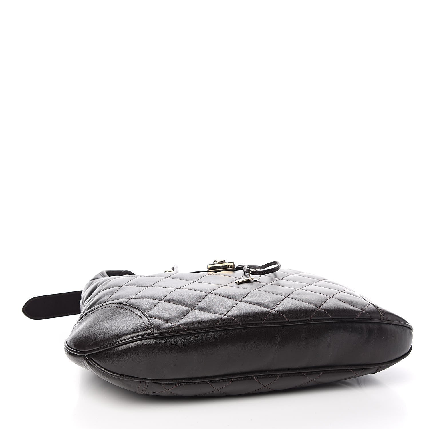 Burberry Calfskin Quilted Brook Hobo Dark Brown 4 of 9