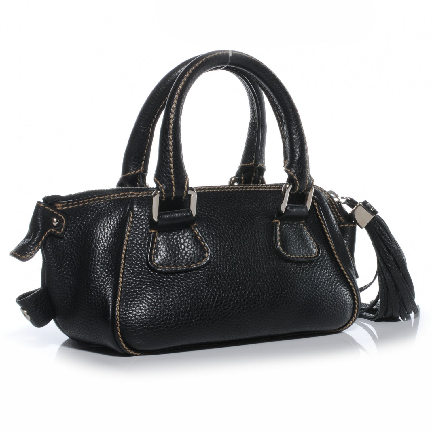 Chanel Leather Small Tassel Handbag Black 3 of 7