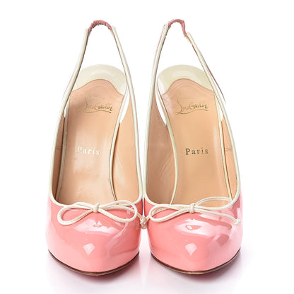 Christian Louboutin Patent Georgineta 120 Platform Slingback Pumps 40 Guimauve 2 of 10