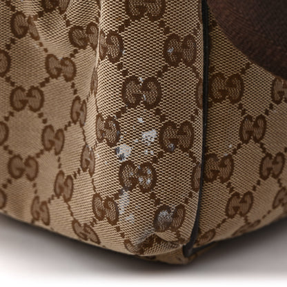 Gucci Monogram Natural Pigskin Large Diaper Bag Beige Ebony Cocoa Dark Chocolate 13 of 13