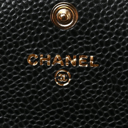 Chanel Caviar Quilted Large Gusset Flap Wallet Black 6 of 8