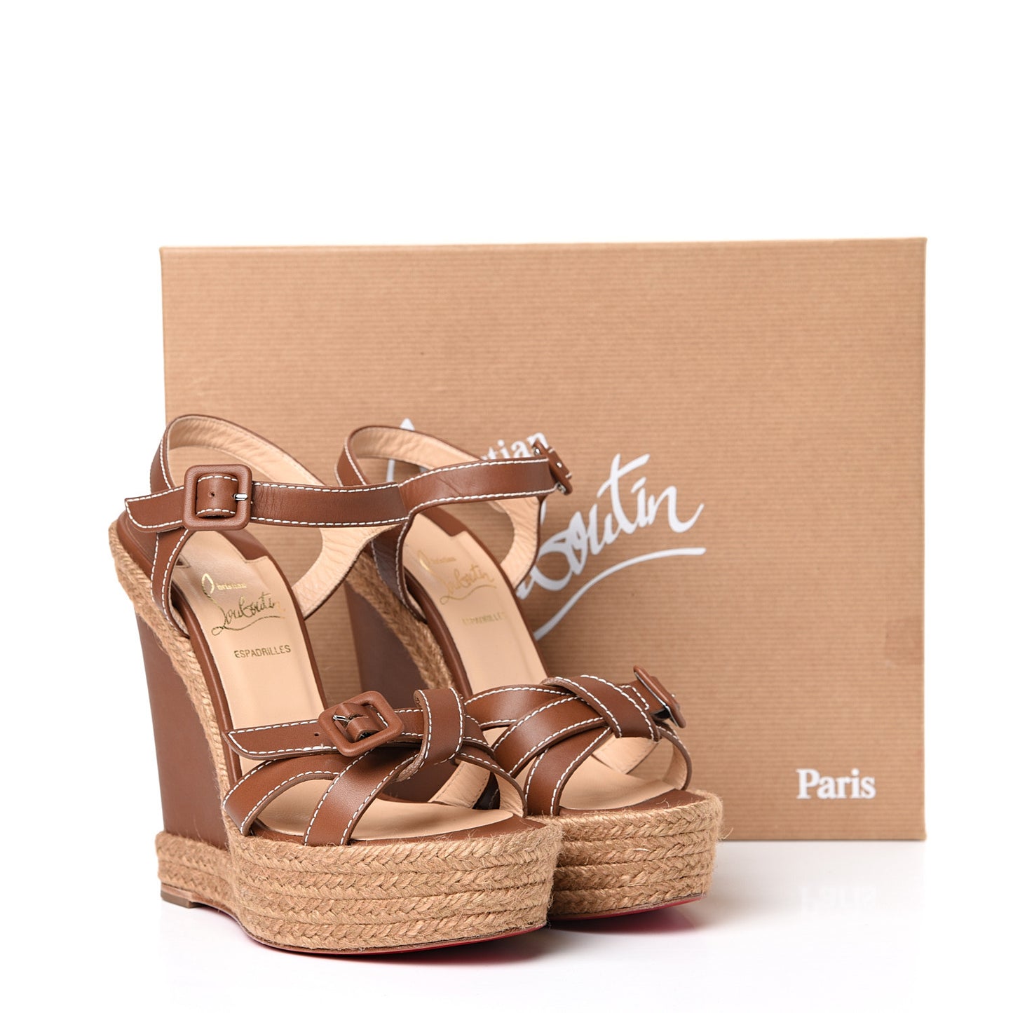 Calfskin Rope Zero Problem 140 Espadrille Wedges 37 Cognac
