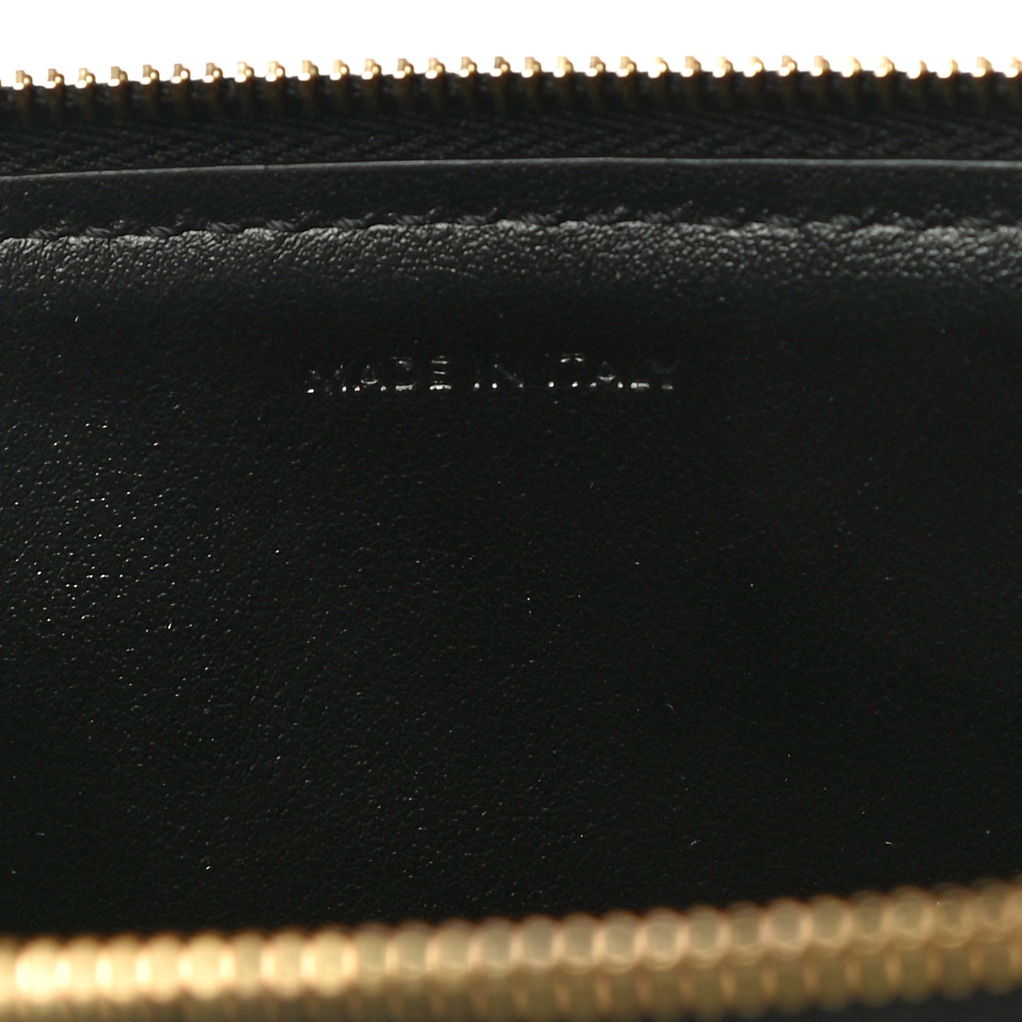 Calfskin Quilted C Charm Pouch Black