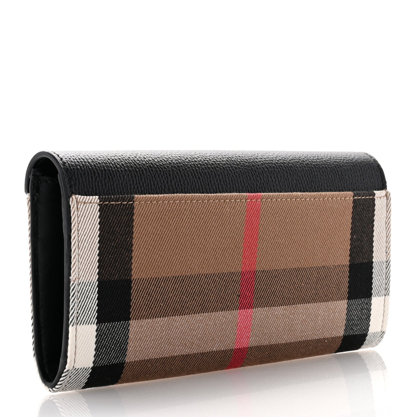 Vintage Check Grain Calfskin Halton Wallet Black