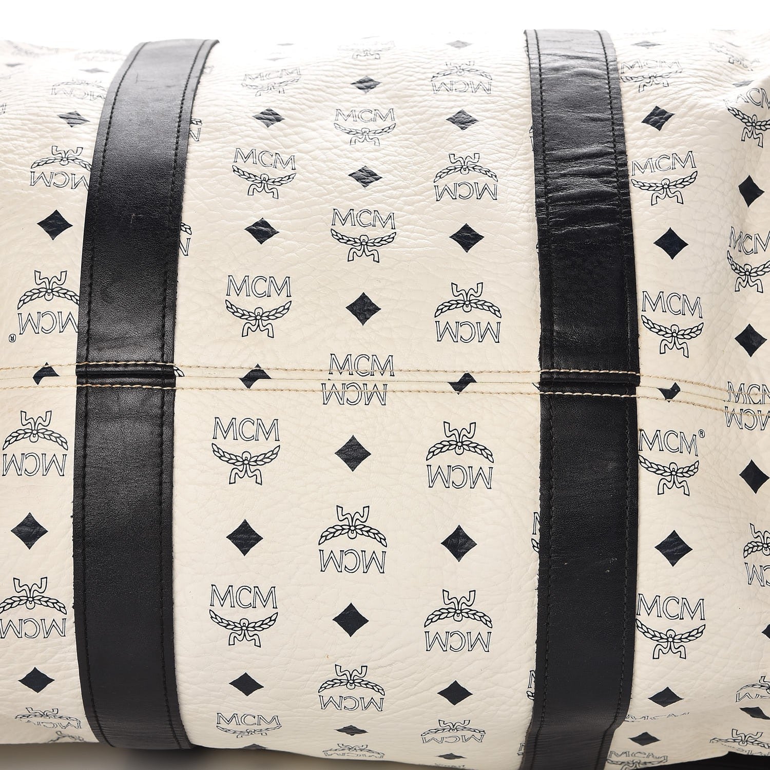 MCM Visetos Weekender Duffle Bag White 30 of 33