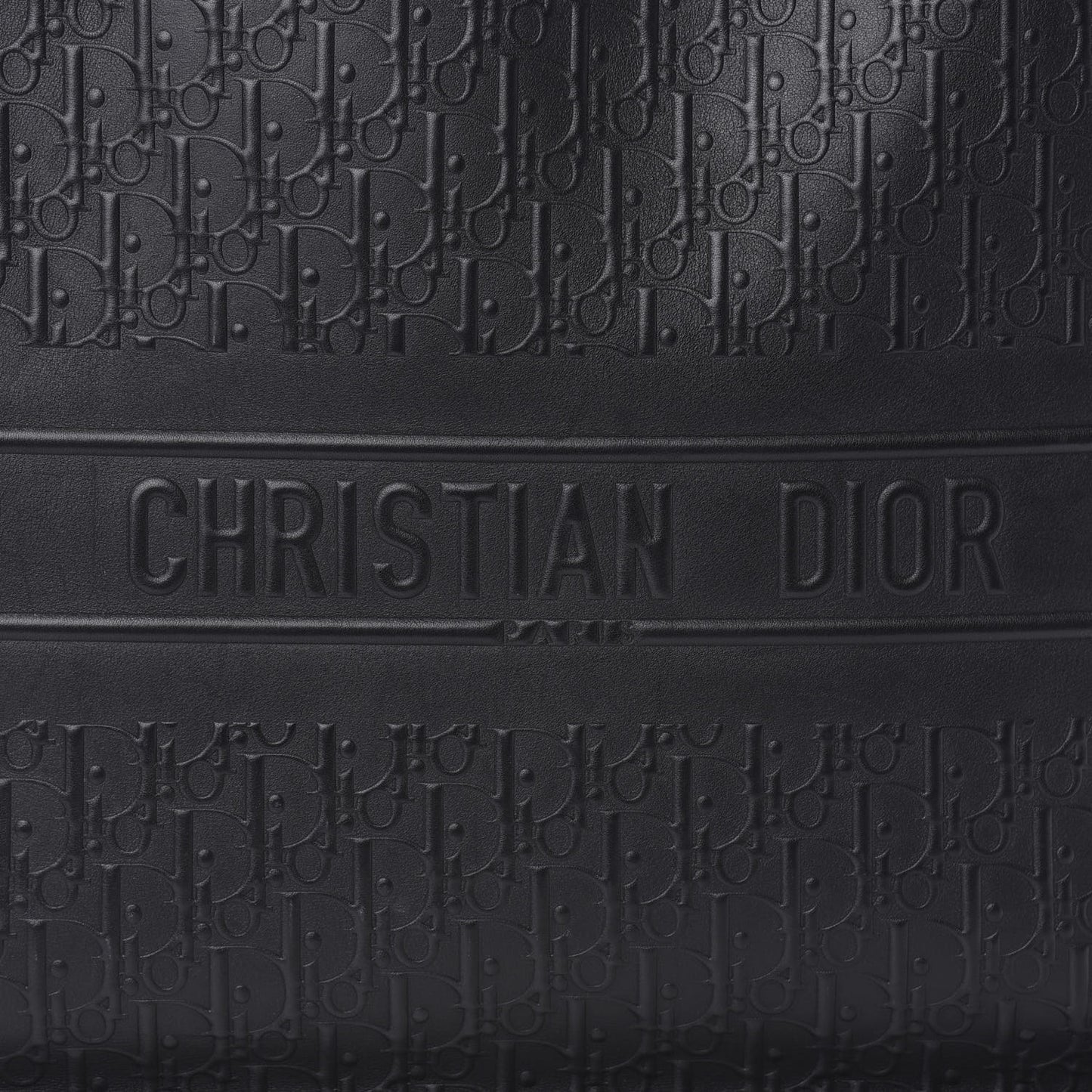Oblique Calfskin Embossed Book Tote Black