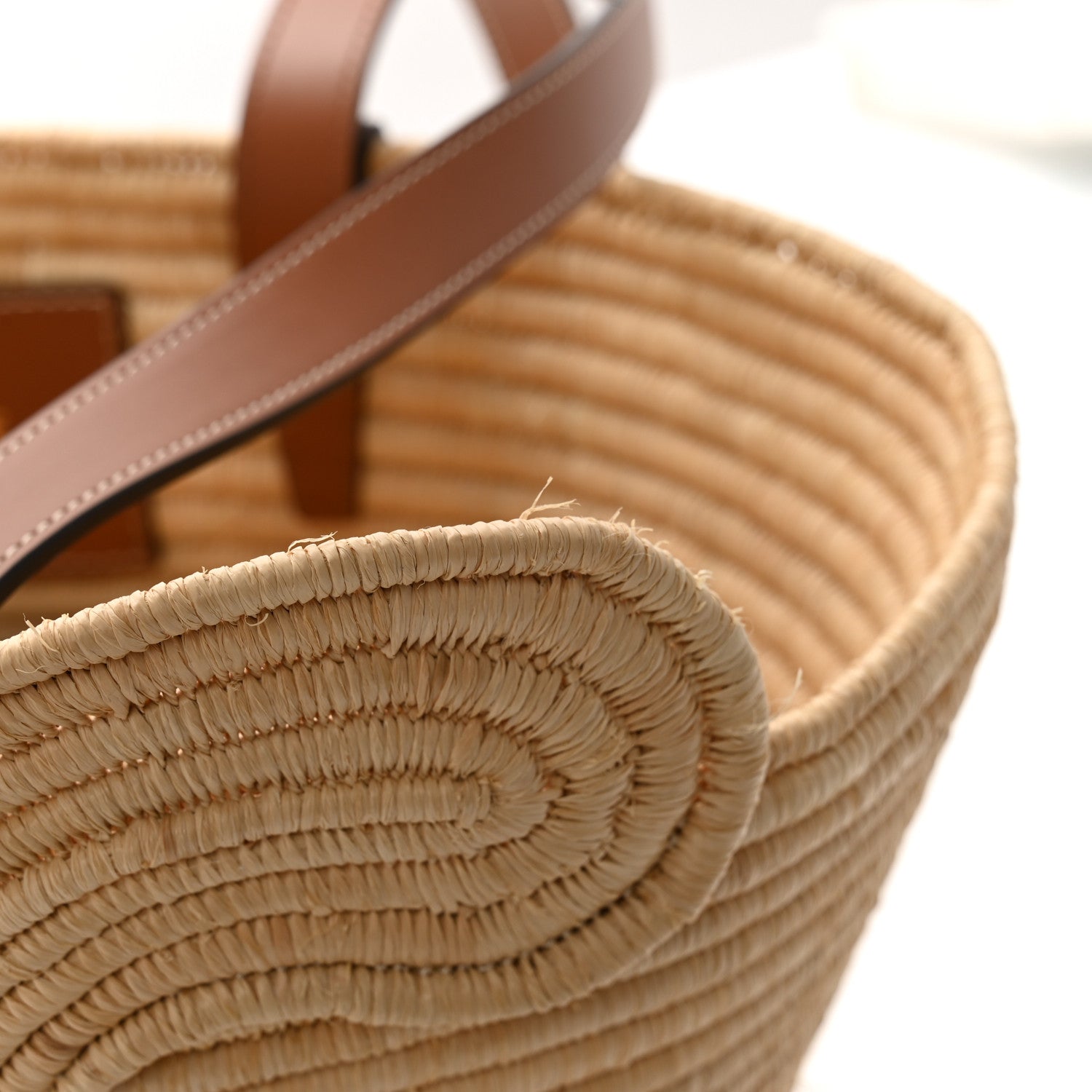 Celine Braided Raffia Calfskin Triomphe Small Panier Tan 11 of 12