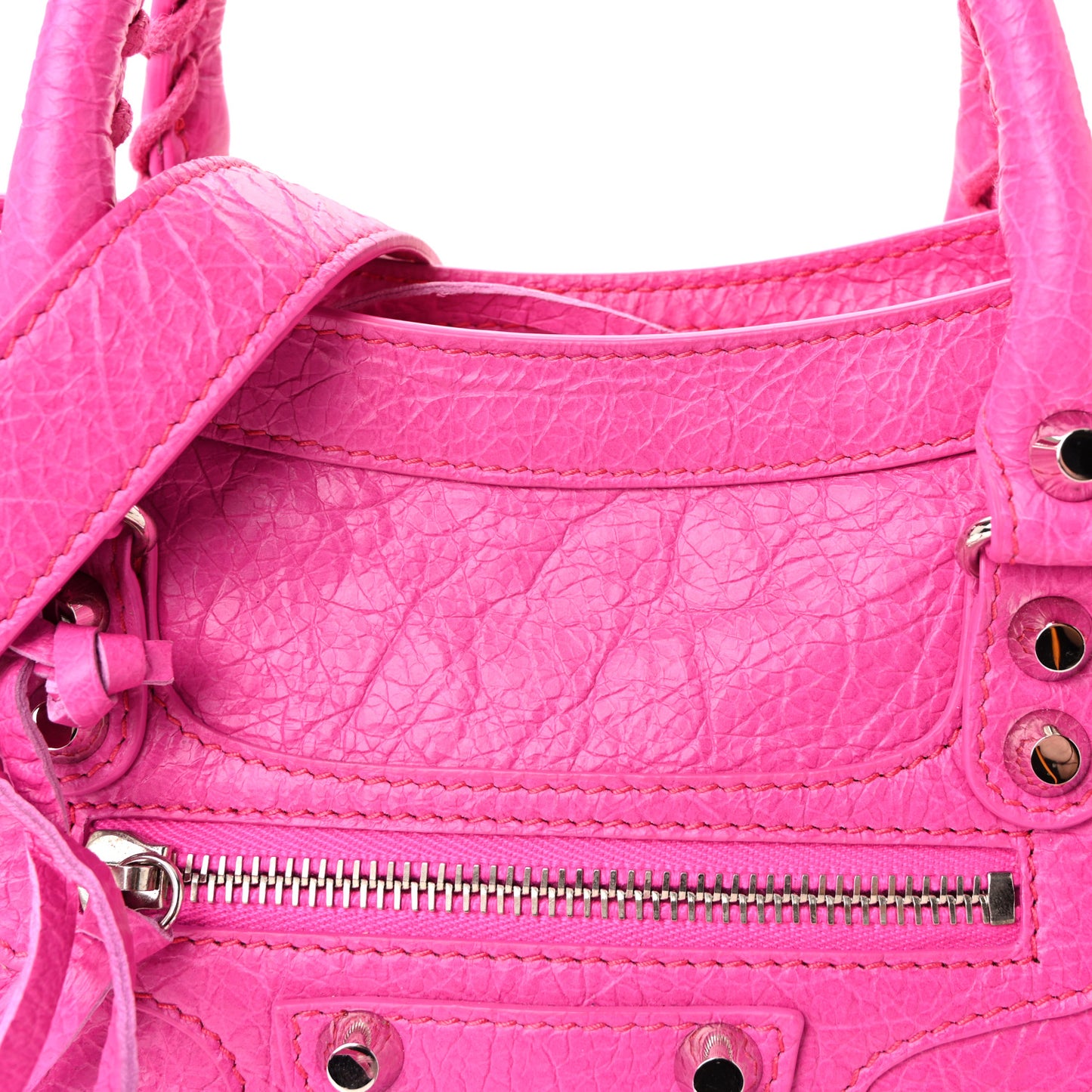 Agneau Classic Silver Hardware S City Fuchsia