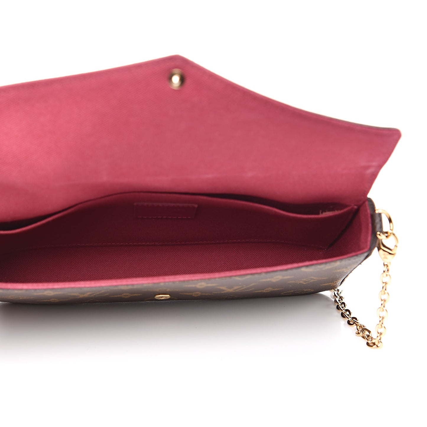 Monogram Pochette Felicie Chain Wallet Fuchsia