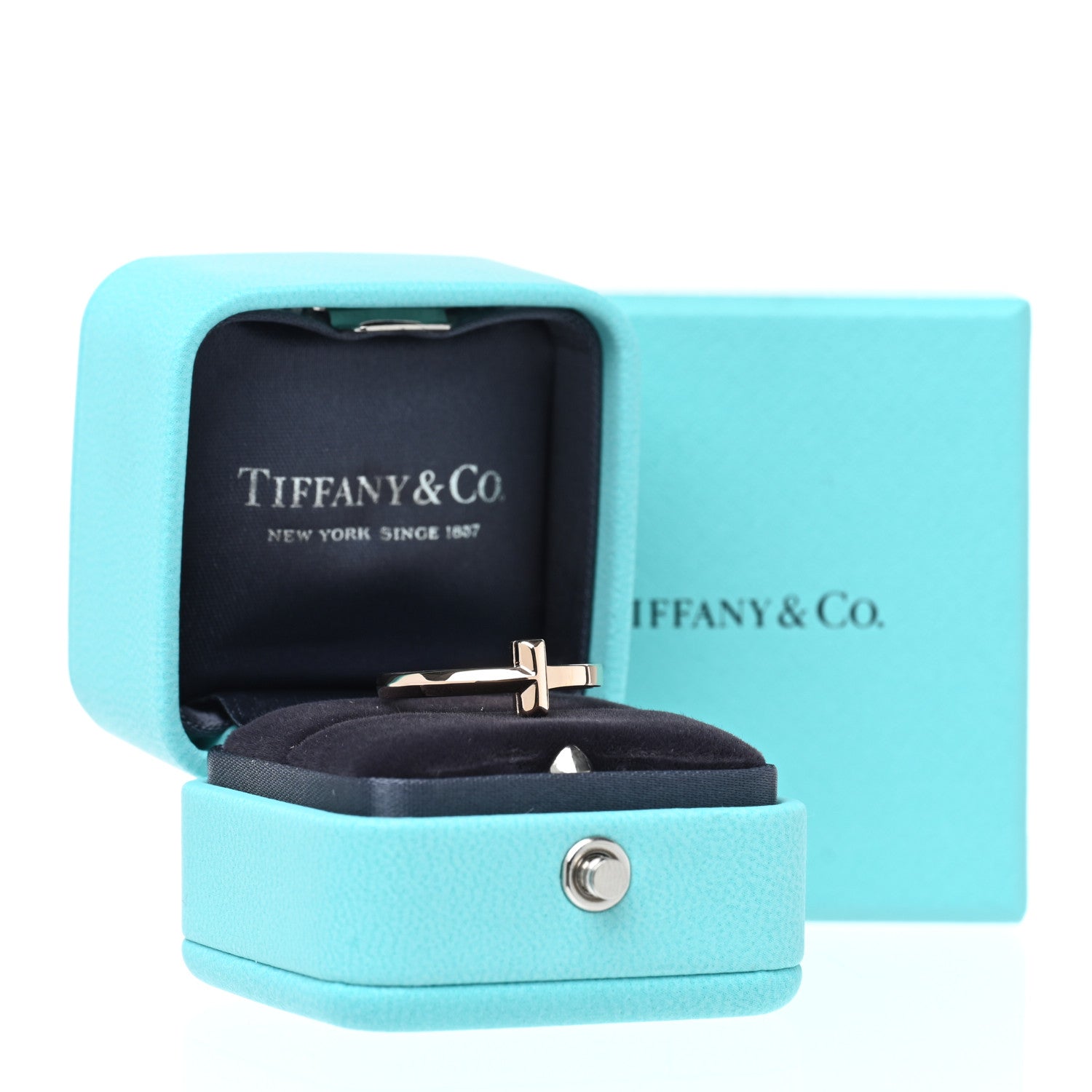 Tiffany 18K Rose Gold T T1 Ring 53 6.25 4 of 5