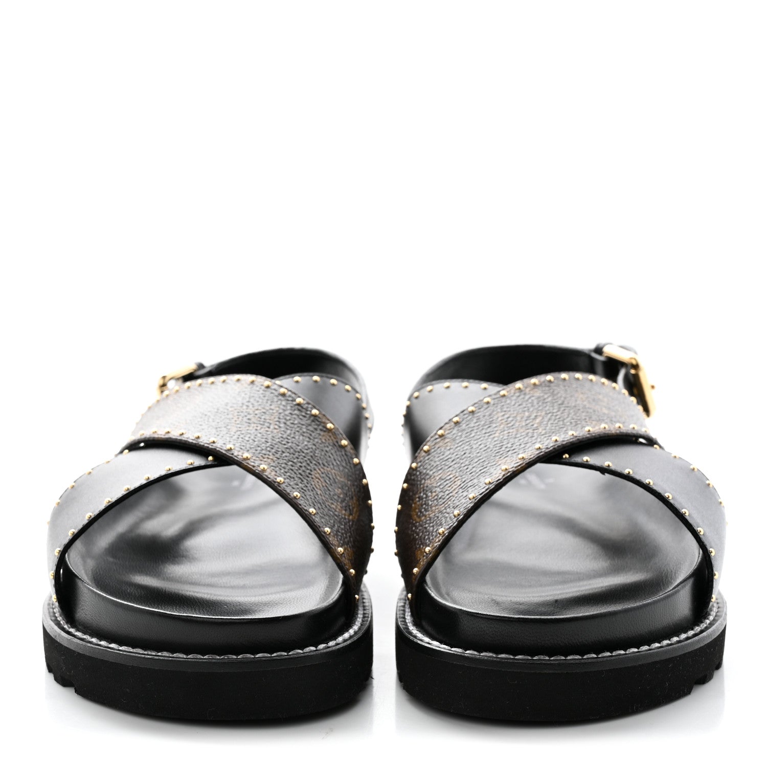 Louis Vuitton Monogram Paseo Flat Comfort Sandals 38 Black 2 of 10