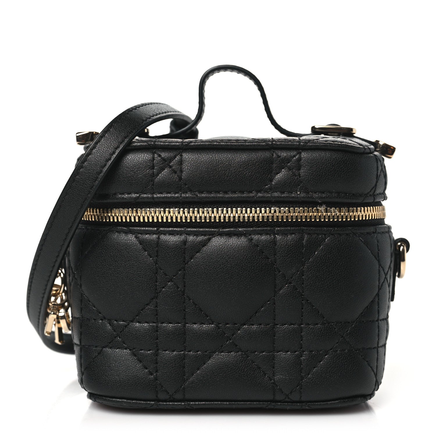 Christian Dior Lambskin Cannage Micro Lady Dior Vanity Case Black 1 of 9