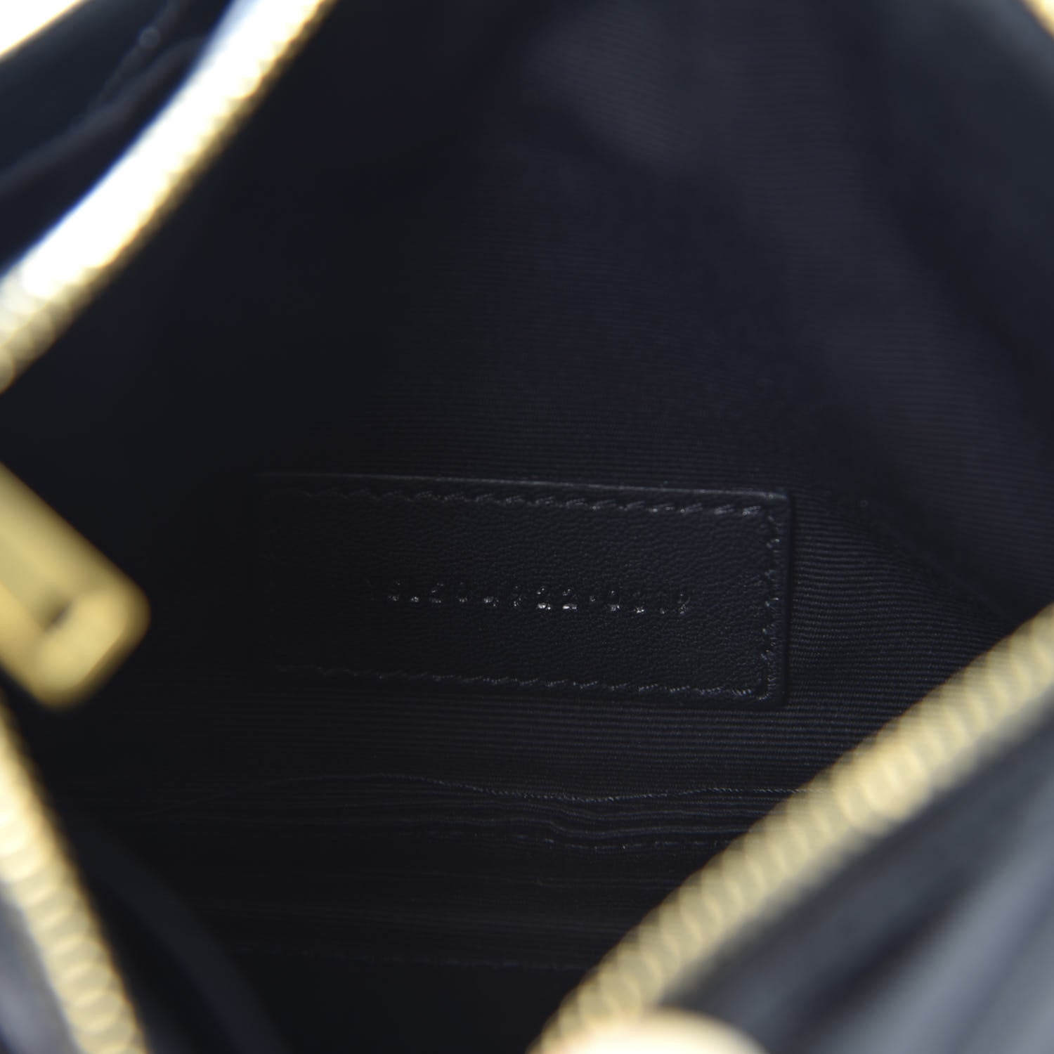 Saint Laurent Grain De Poudre Chevron Monogram Bill Pouch Black 9 of 10