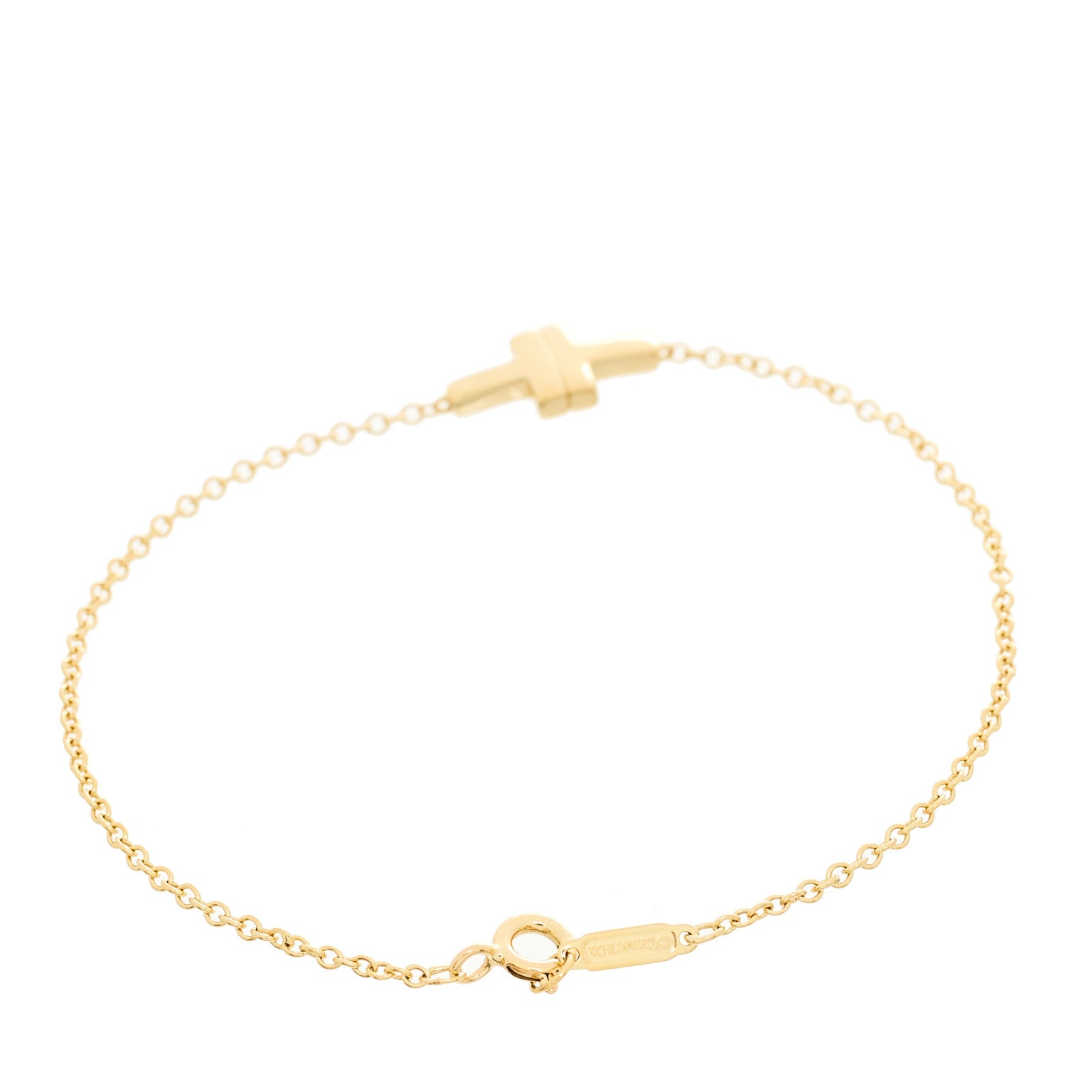 Tiffany 18K Yellow Gold T Single Chain Bracelet 3 of 3