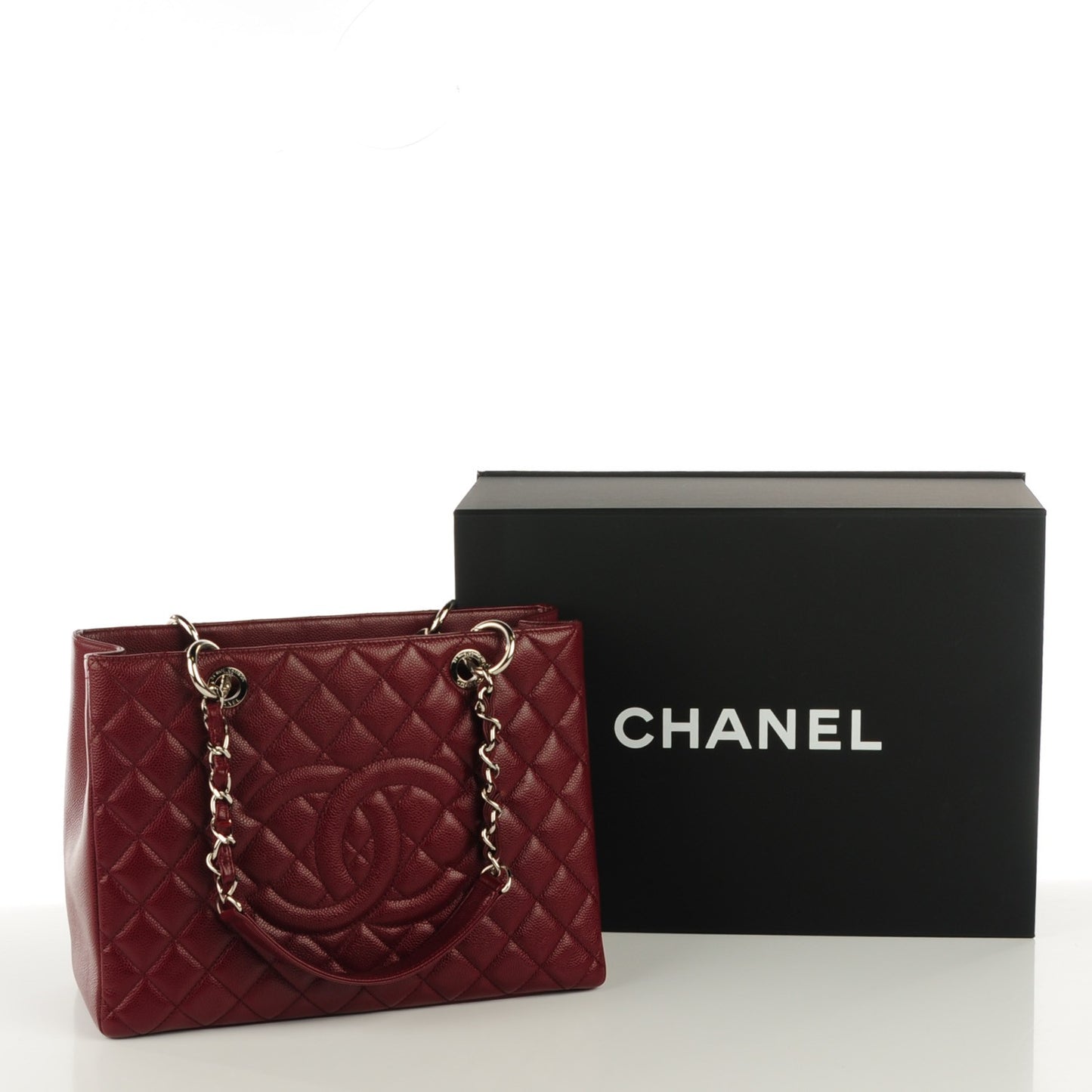 Caviar Grand Shopping Tote GST Dark Red