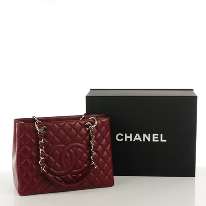 Chanel Caviar Grand Shopping Tote GST Dark Red 8 of 8