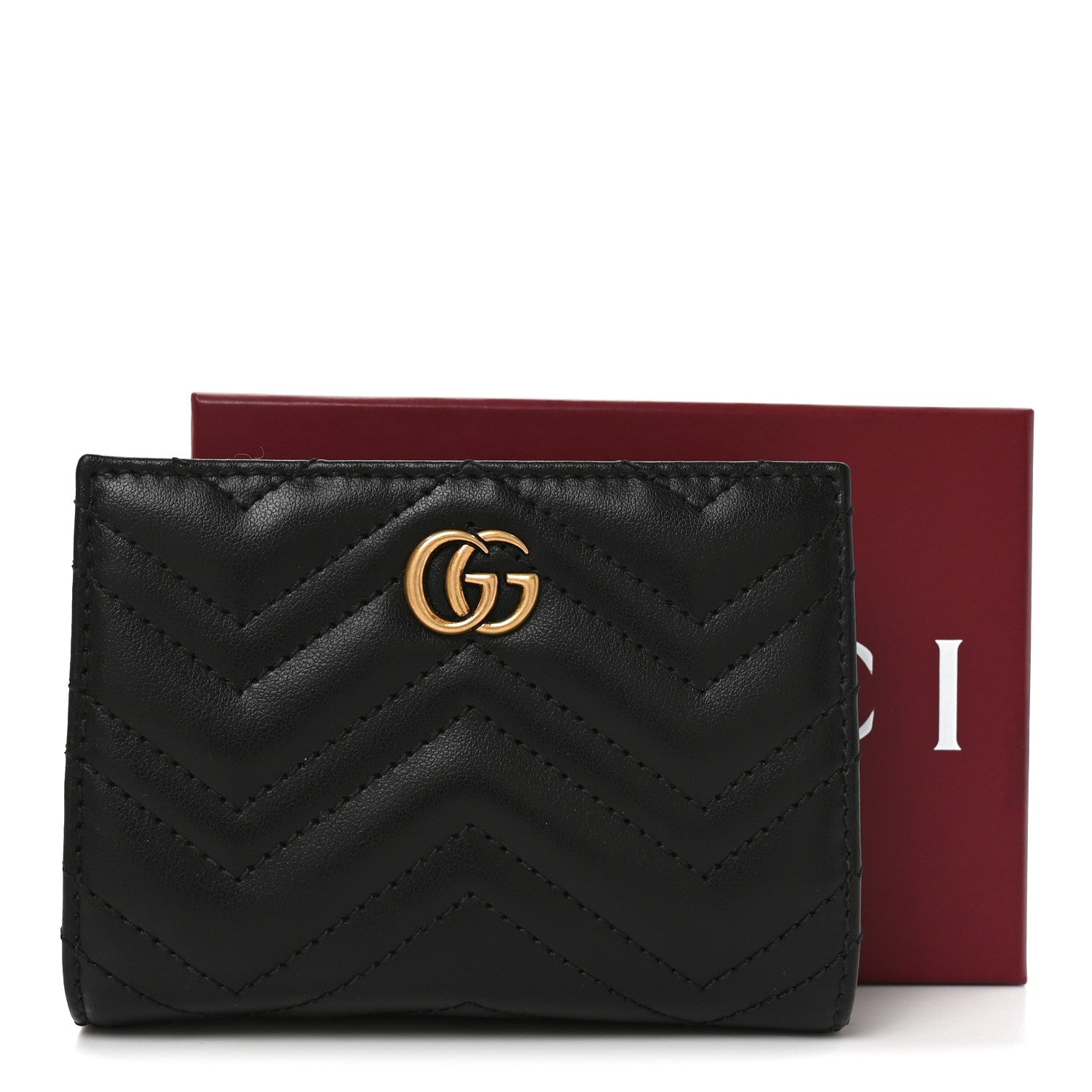 Gucci Calfskin Matelasse GG Marmont Card Case Wallet Black 8 of 8