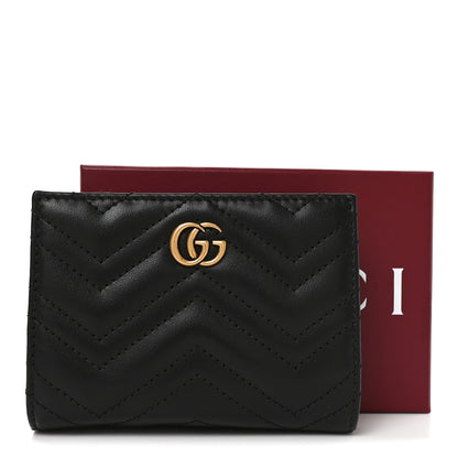 Gucci Calfskin Matelasse GG Marmont Card Case Wallet Black 8 of 8