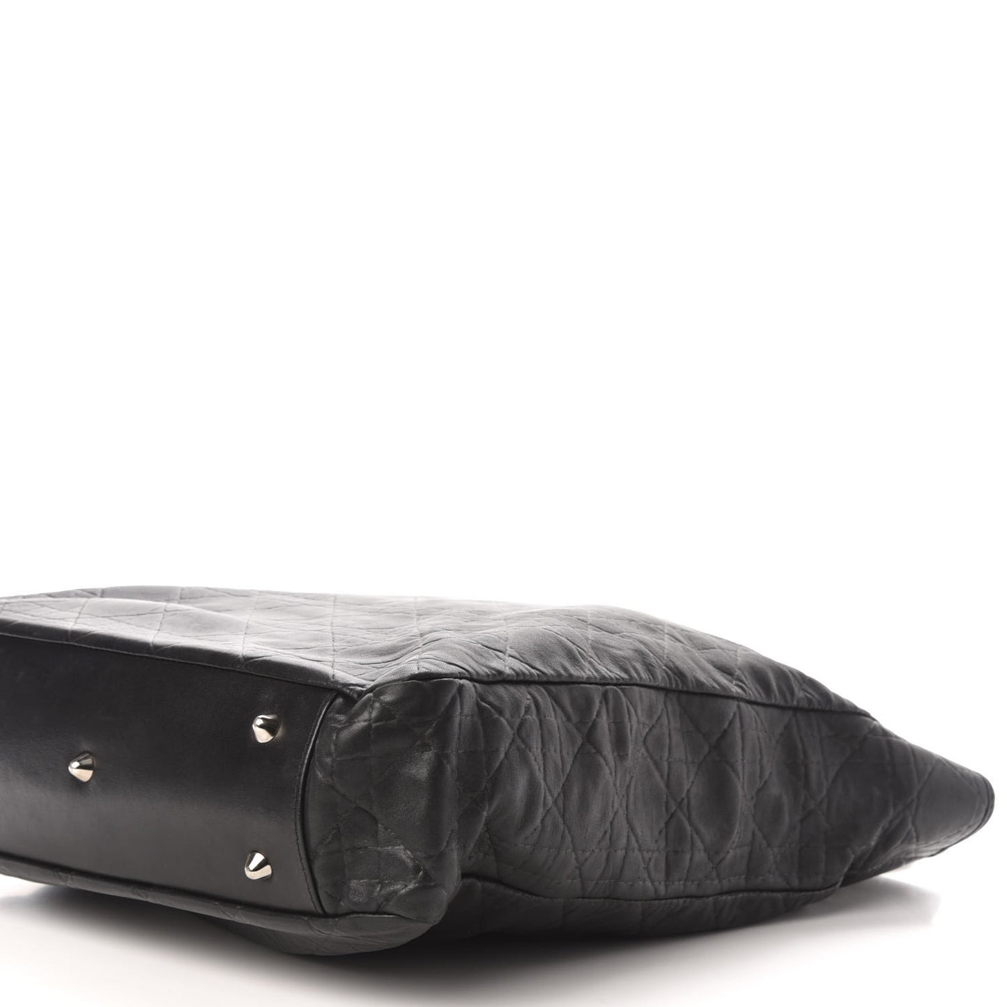 Lambskin Cannage Shopper Tote Black