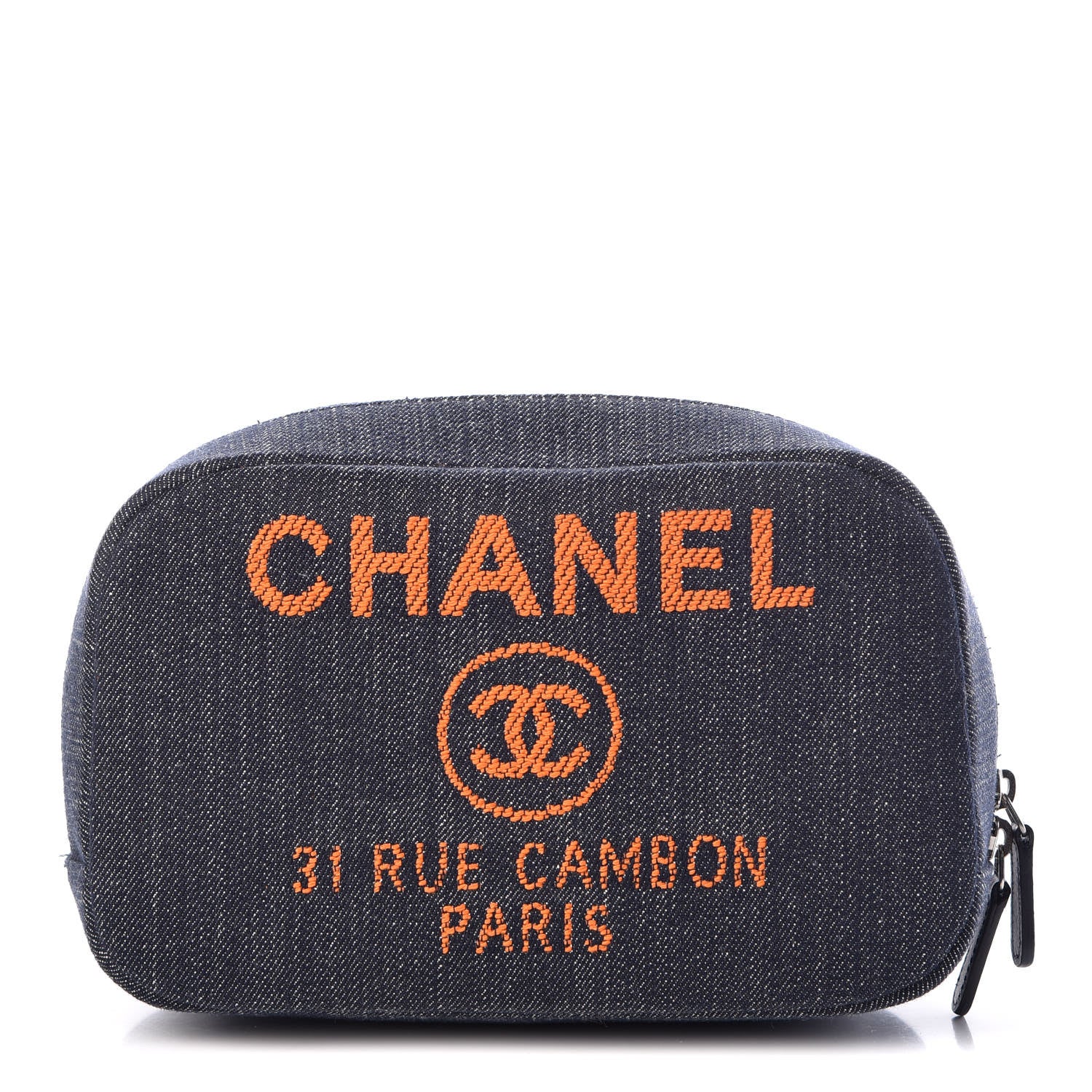 Chanel Denim Small Deauville Case Blue Orange 1 of 6