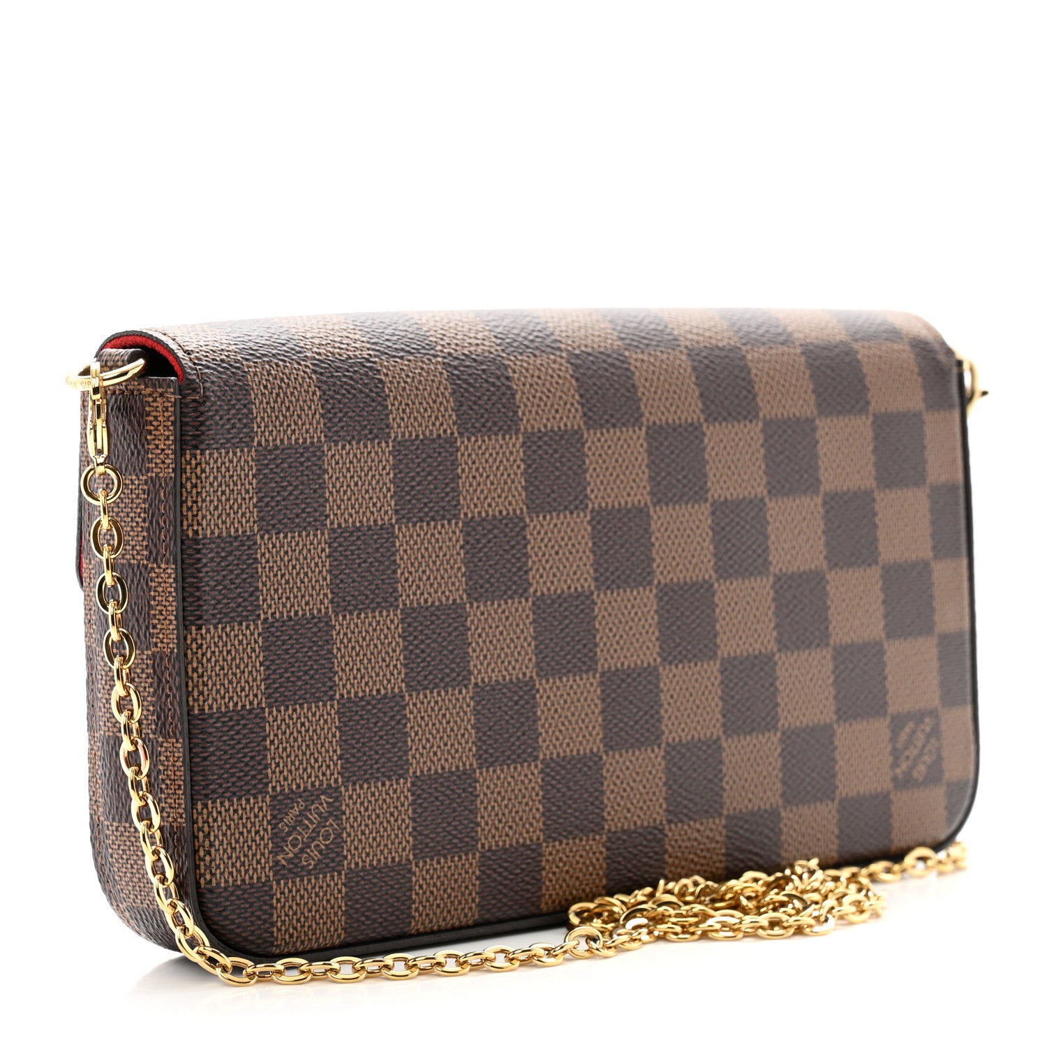 Louis Vuitton Damier Ebene Pochette Felicie Chain Wallet 4 of 10