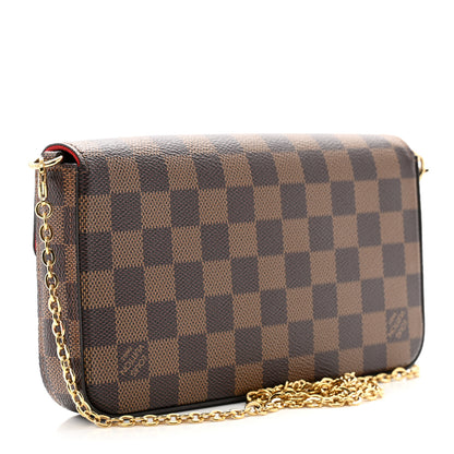 Louis Vuitton Damier Ebene Pochette Felicie Chain Wallet 4 of 10