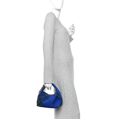 Burberry Canvas Knitted Check Mini Peg Duffle Bag Knight 2 of 9