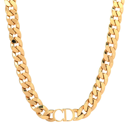 Christian Dior Metal CD Choker Necklace Gold 1 of 6