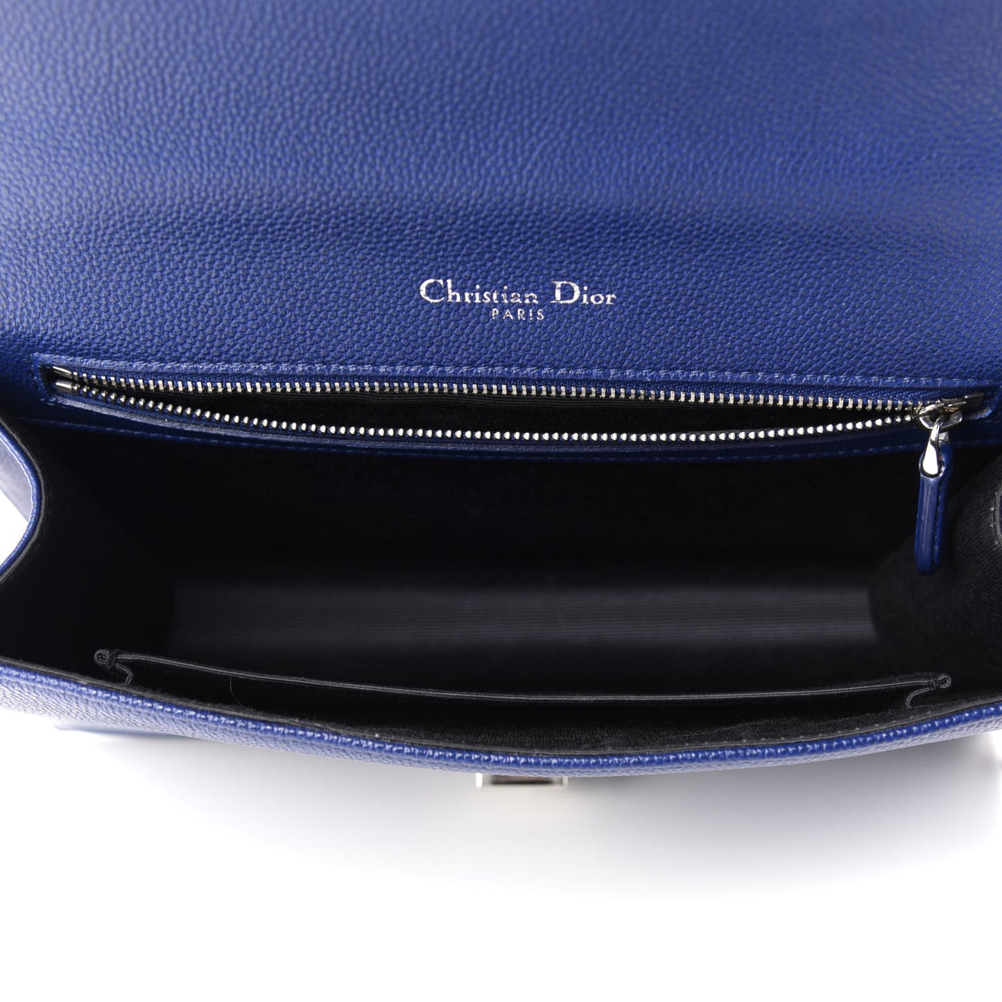Grained Calfskin Medium Diorama Flap Bag Blue