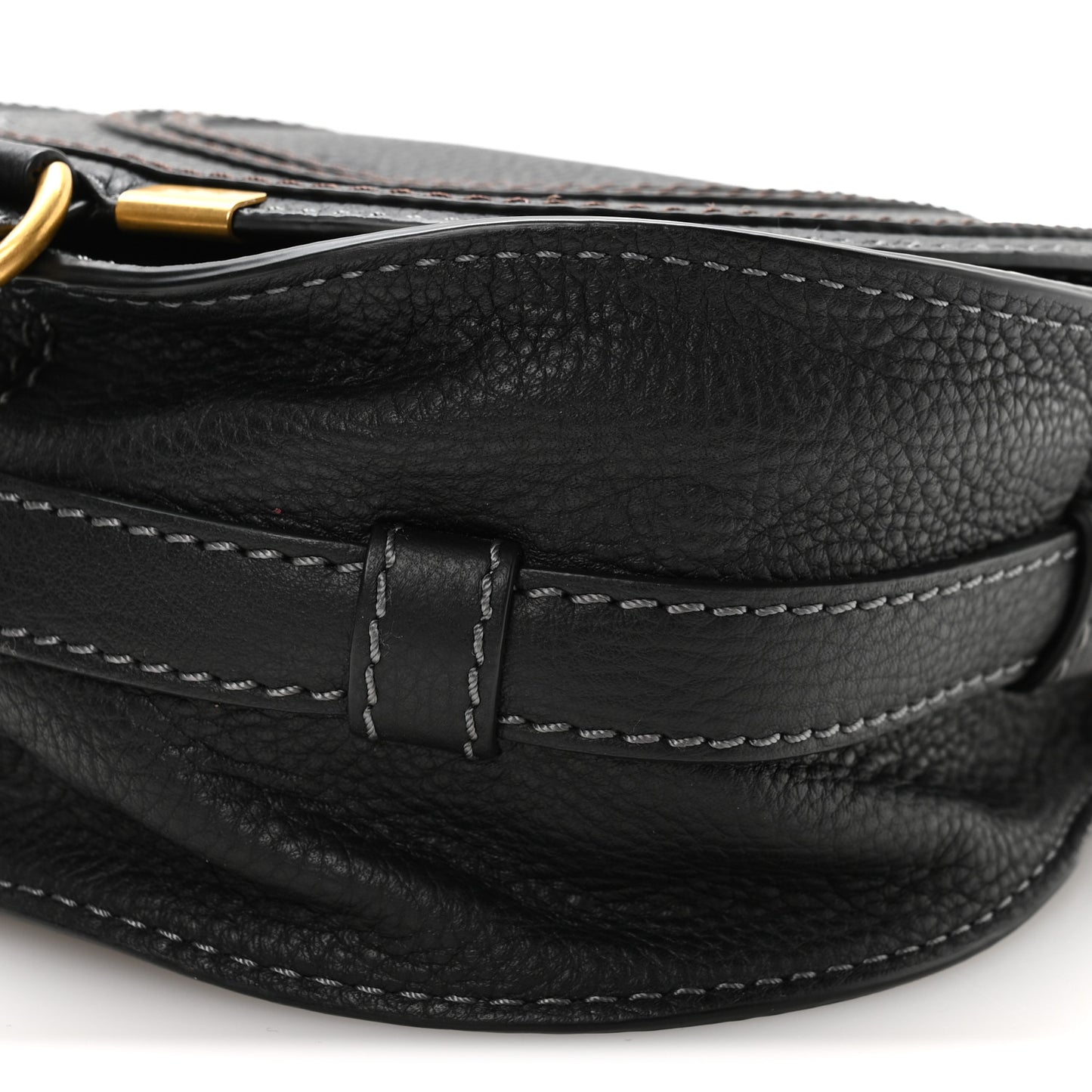 Calfskin Mini Marcie Round Crossbody Bag Black