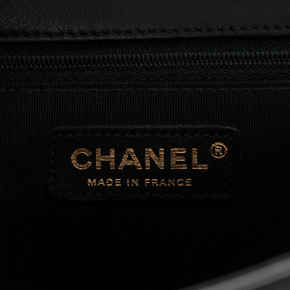 Chanel Braided Sheepskin New Medium Boy Flap Navy 6 of 7