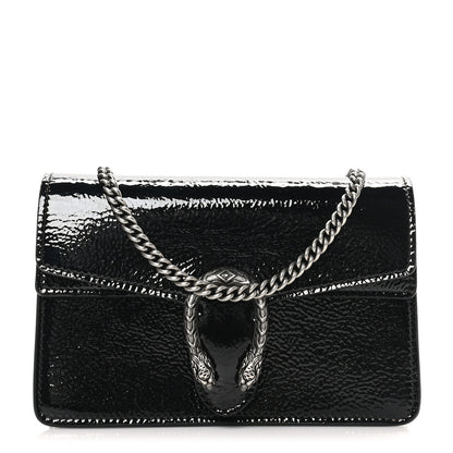 Gucci Crinkled Patent Mini Dionysus Shoulder Bag Black 1 of 10