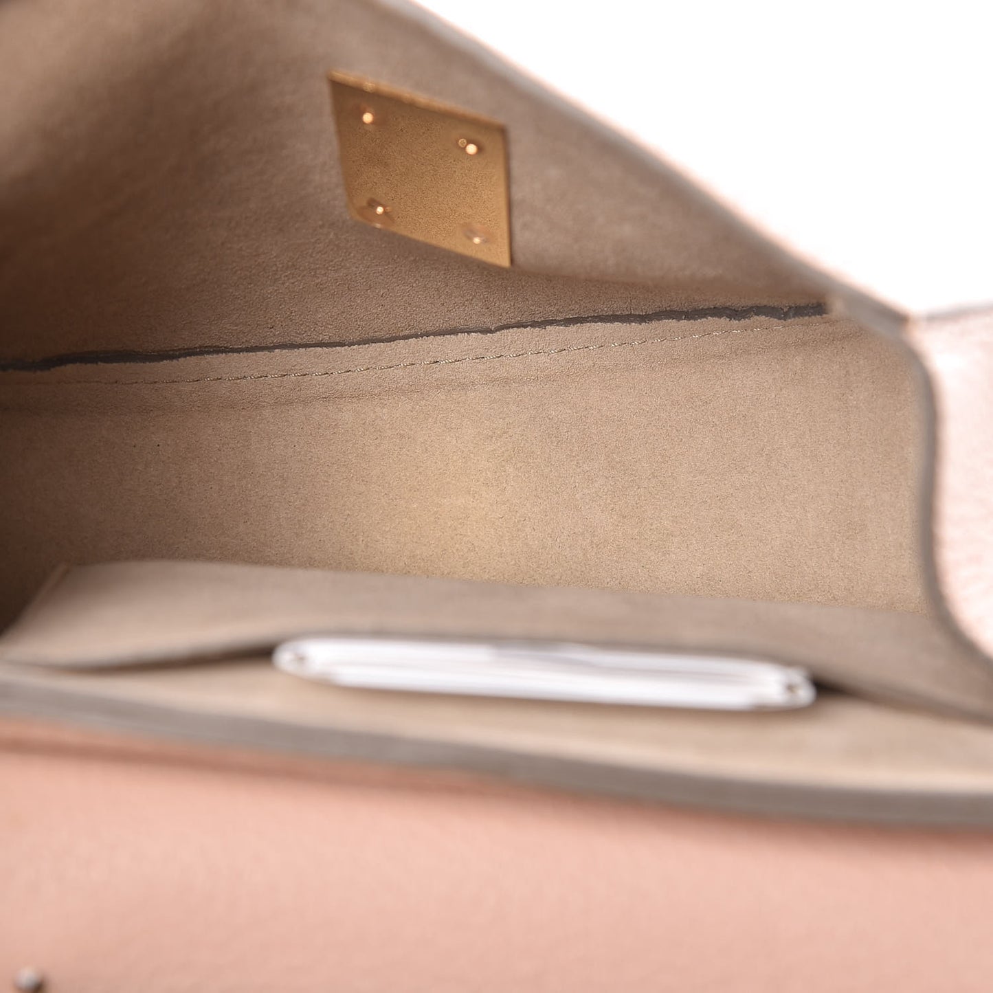 Grained Lambskin Mini Drew Shoulder Bag Cement Pink