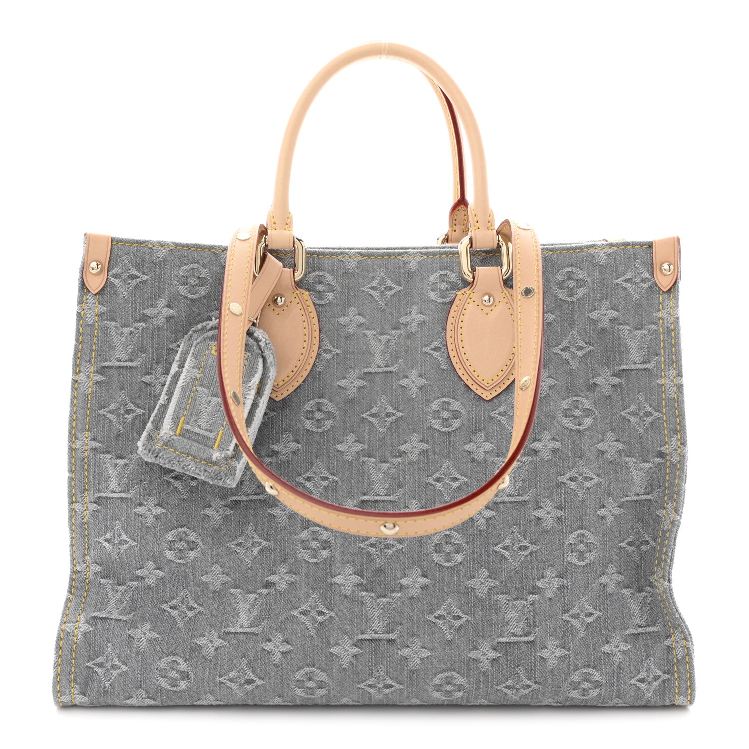 Louis Vuitton Monogram Denim Onthego MM Washed Grey 1 of 9