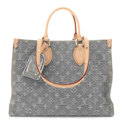 Louis Vuitton Monogram Denim Onthego MM Washed Grey 1 of 9