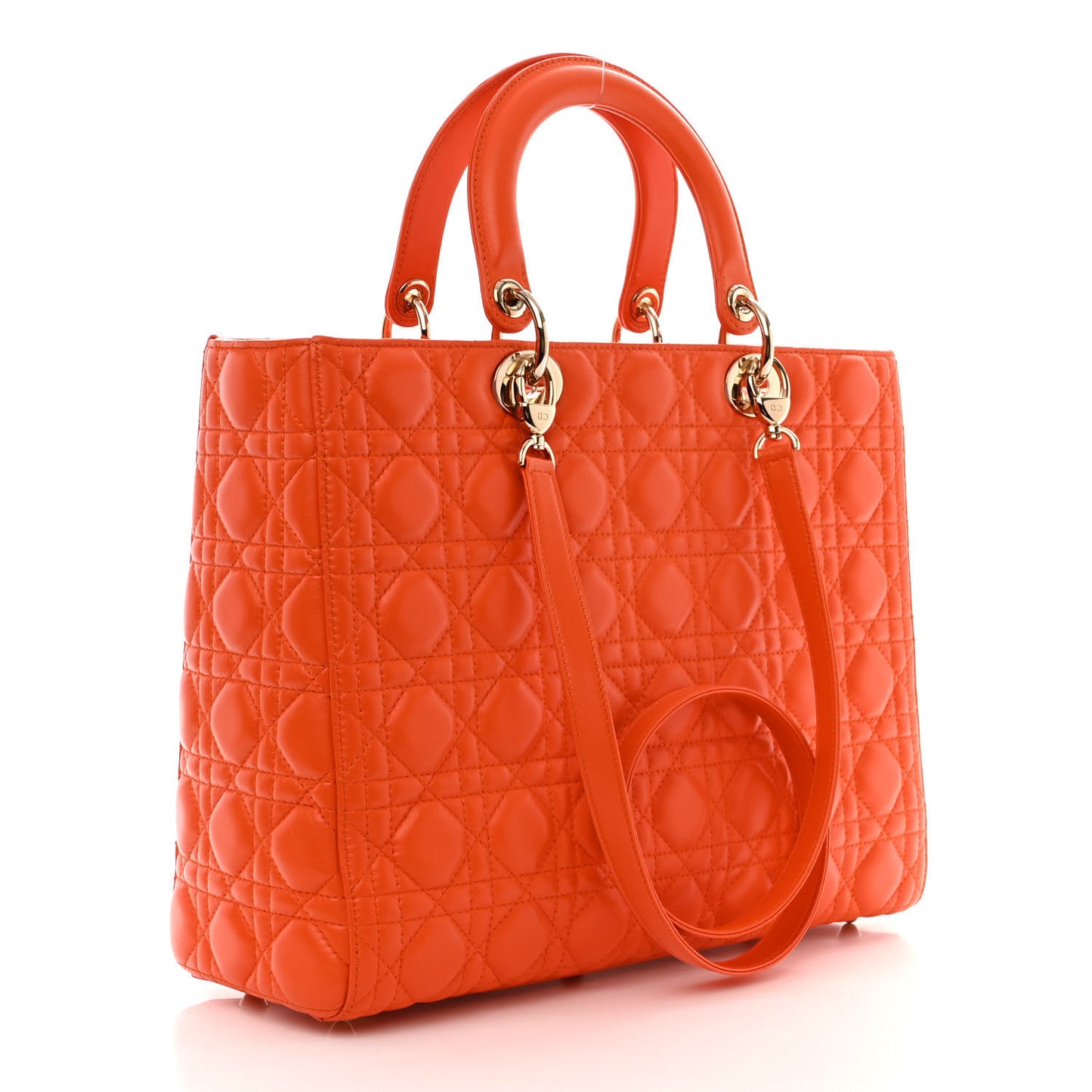 Lambskin Cannage Large Lady Dior Orange
