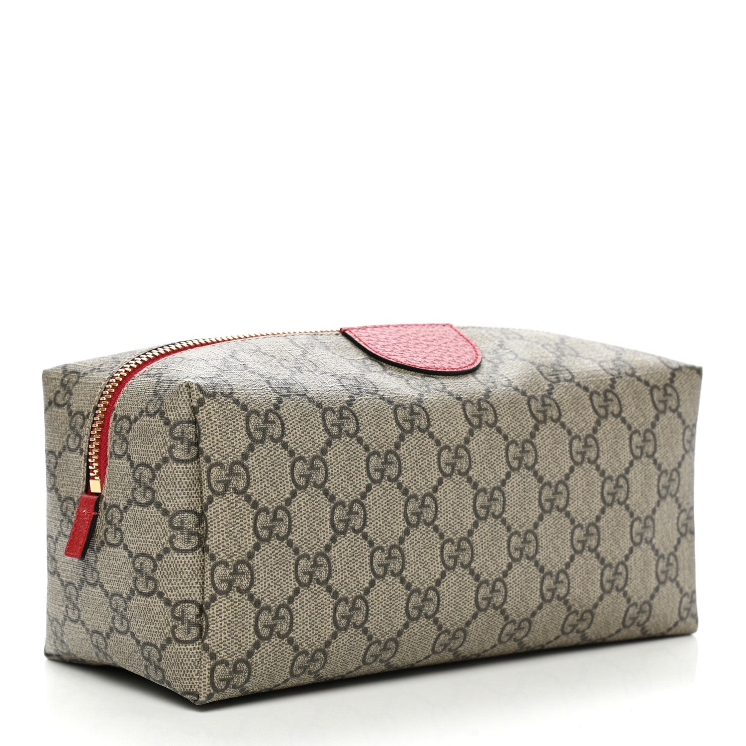 Gucci Soft GG Supreme Monogram Calfskin Large Ophidia Cosmetic Case Beige Ebony Hibiscus Red 3 of 7