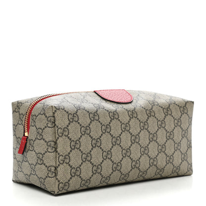 Gucci Soft GG Supreme Monogram Calfskin Large Ophidia Cosmetic Case Beige Ebony Hibiscus Red 3 of 7