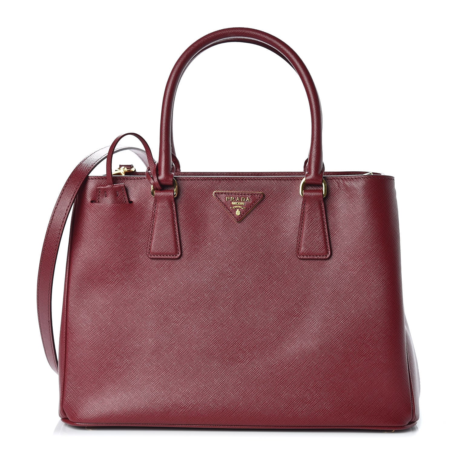 Prada Saffiano Lux Medium Tote Cherry 1 of 13