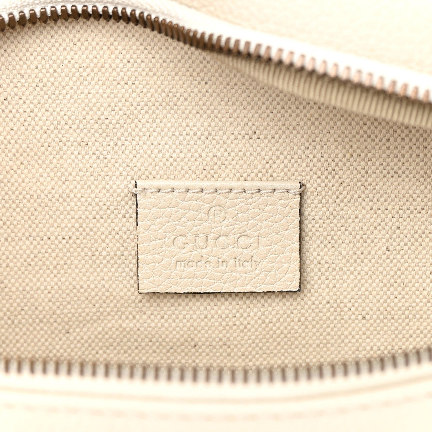Gucci Grained Calfskin Logo Belt Bag White 6 of 12