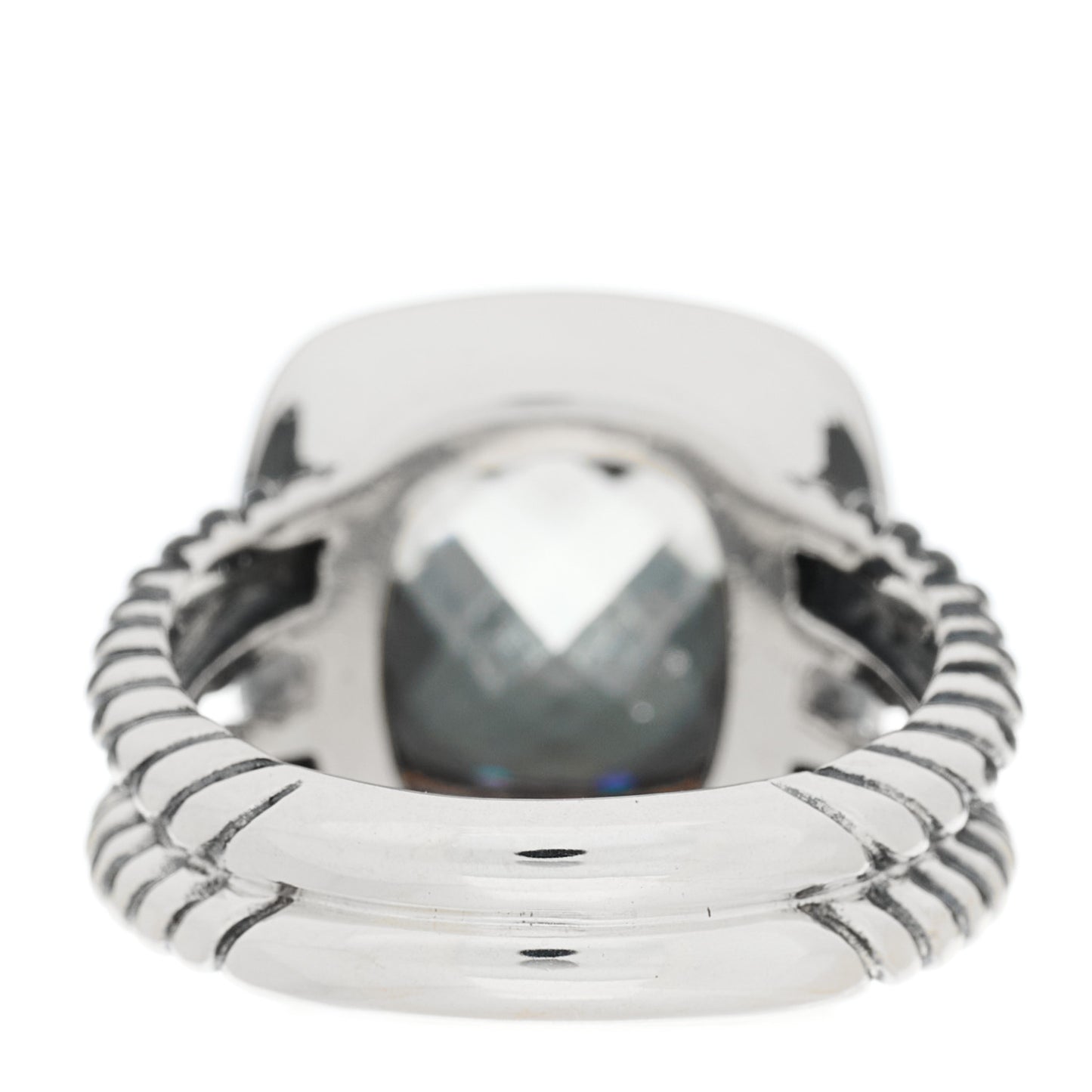 Sterling Silver Diamond Prasiolite 11mm Albion Ring 54 6.75