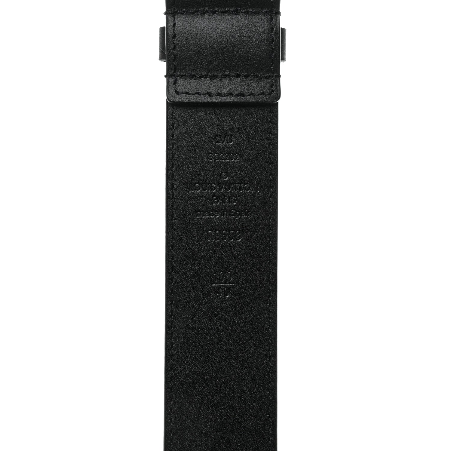 Louis Vuitton Calfskin Vendome 35mm Uniform Belt 100 40 Black 4 of 6