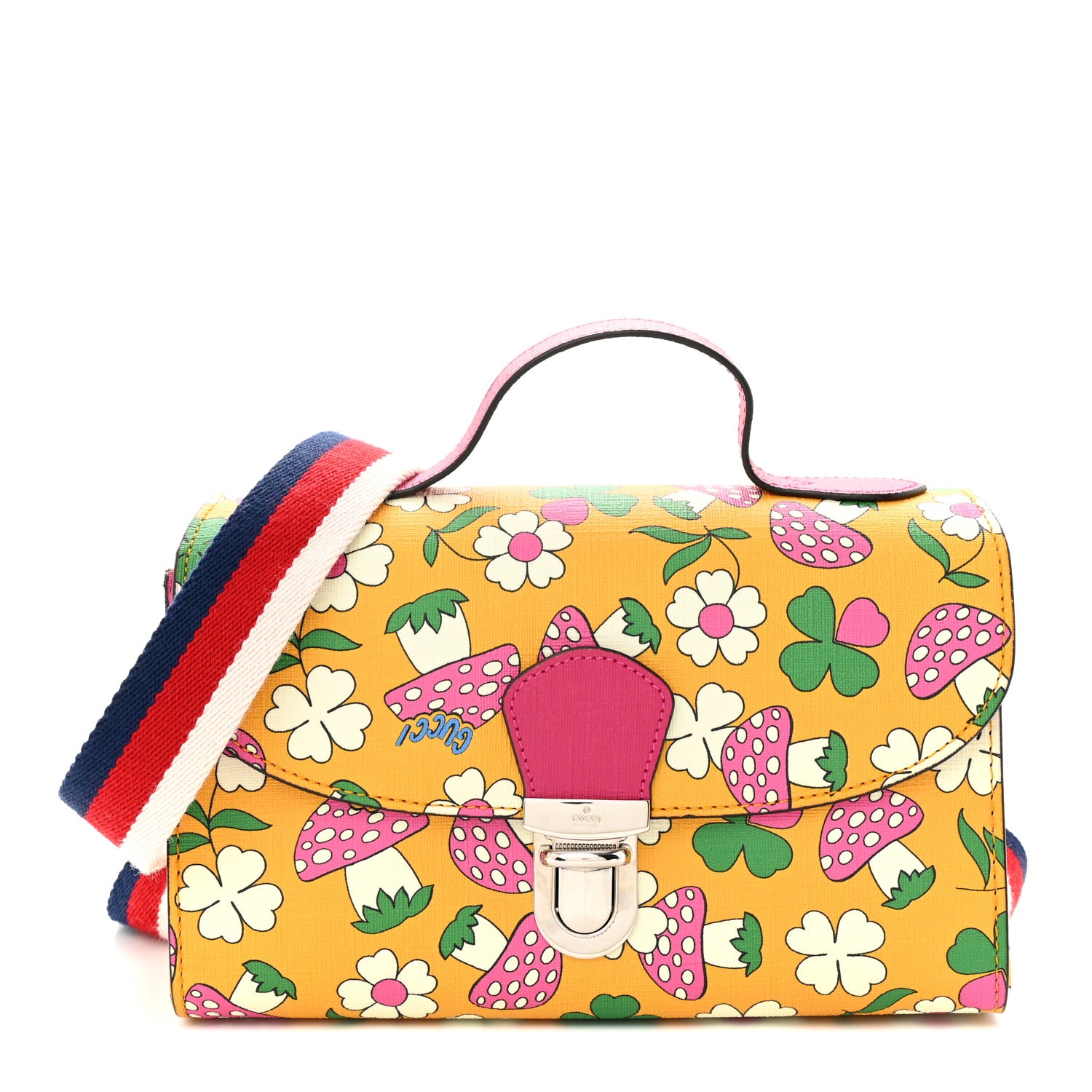 Gucci Canvas Childrens Flower Mushroom Print Shoulder Bag 1 of 11
