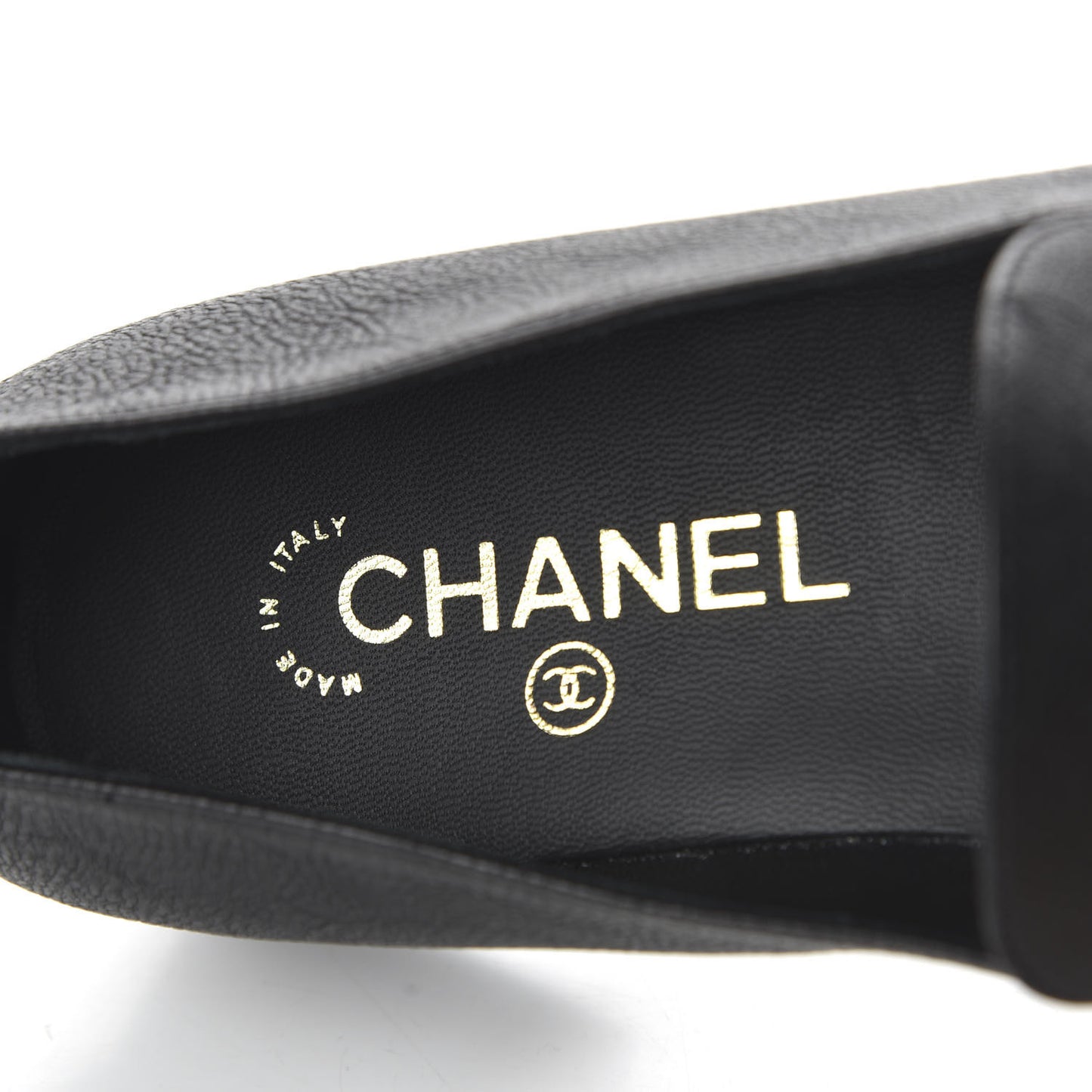 Calfskin CC Mocassin Loafers 38.5 Black