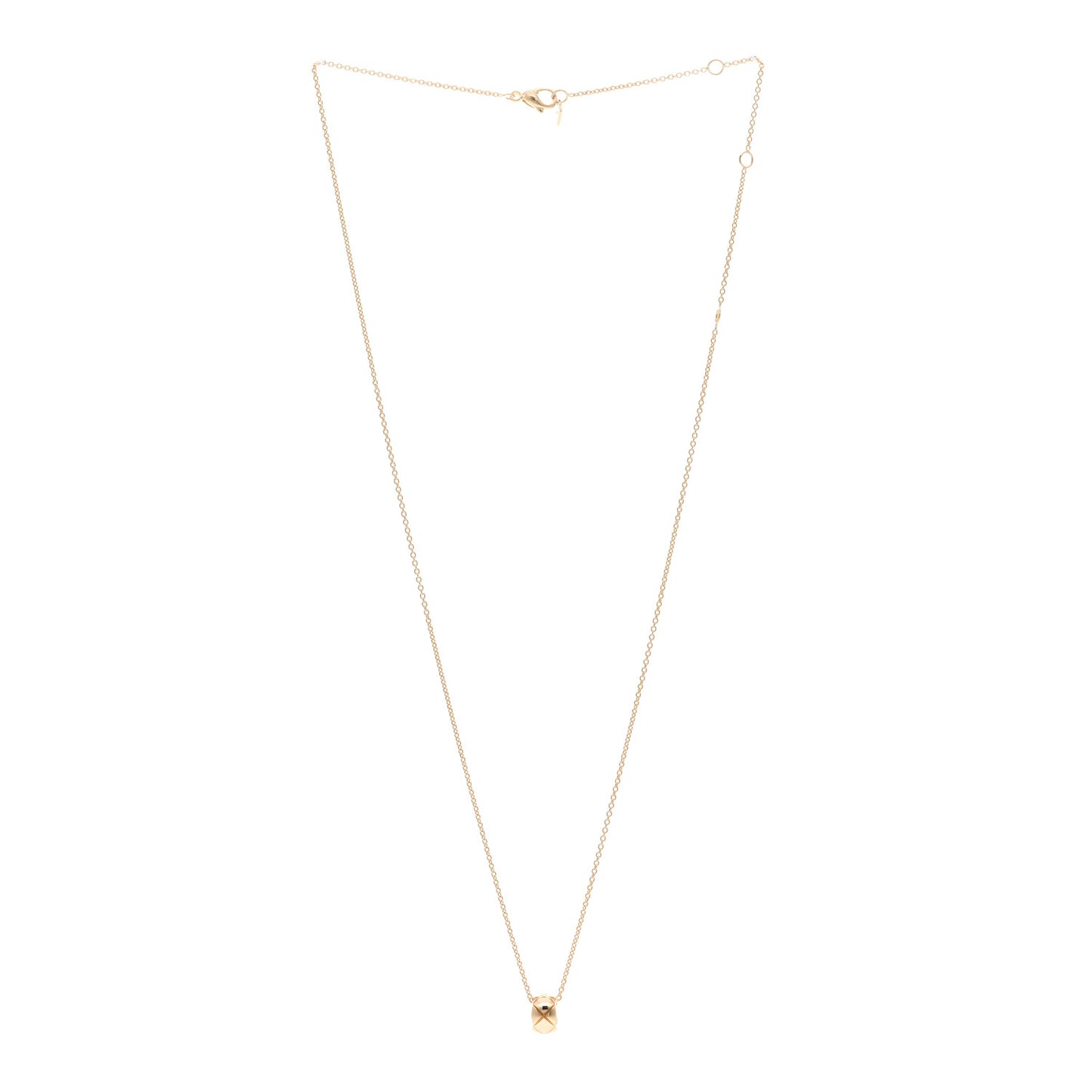 18K Yellow Gold Coco Crush Round Pendant Necklace