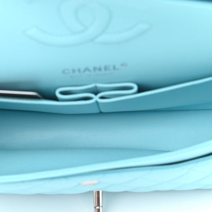 Chanel Lambskin Quilted Medium Double Flap Neon Blue 4 of 11