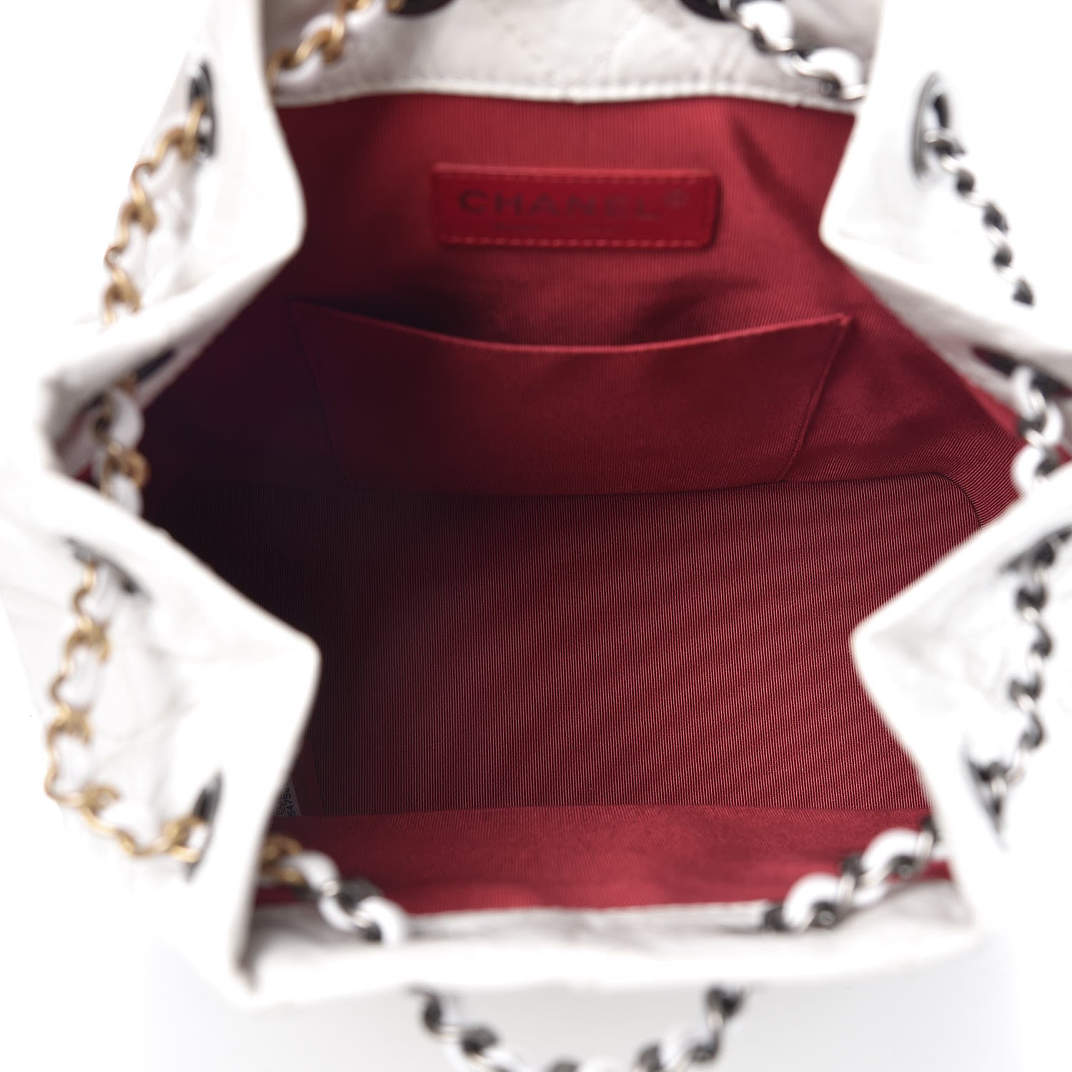 Chanel Aged Calfskin Quilted Small Gabrielle Backpack White 5 of 10