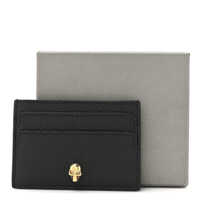 Alexander McQueen Grained Calfskin Skull Card Holder Black 8 of 8